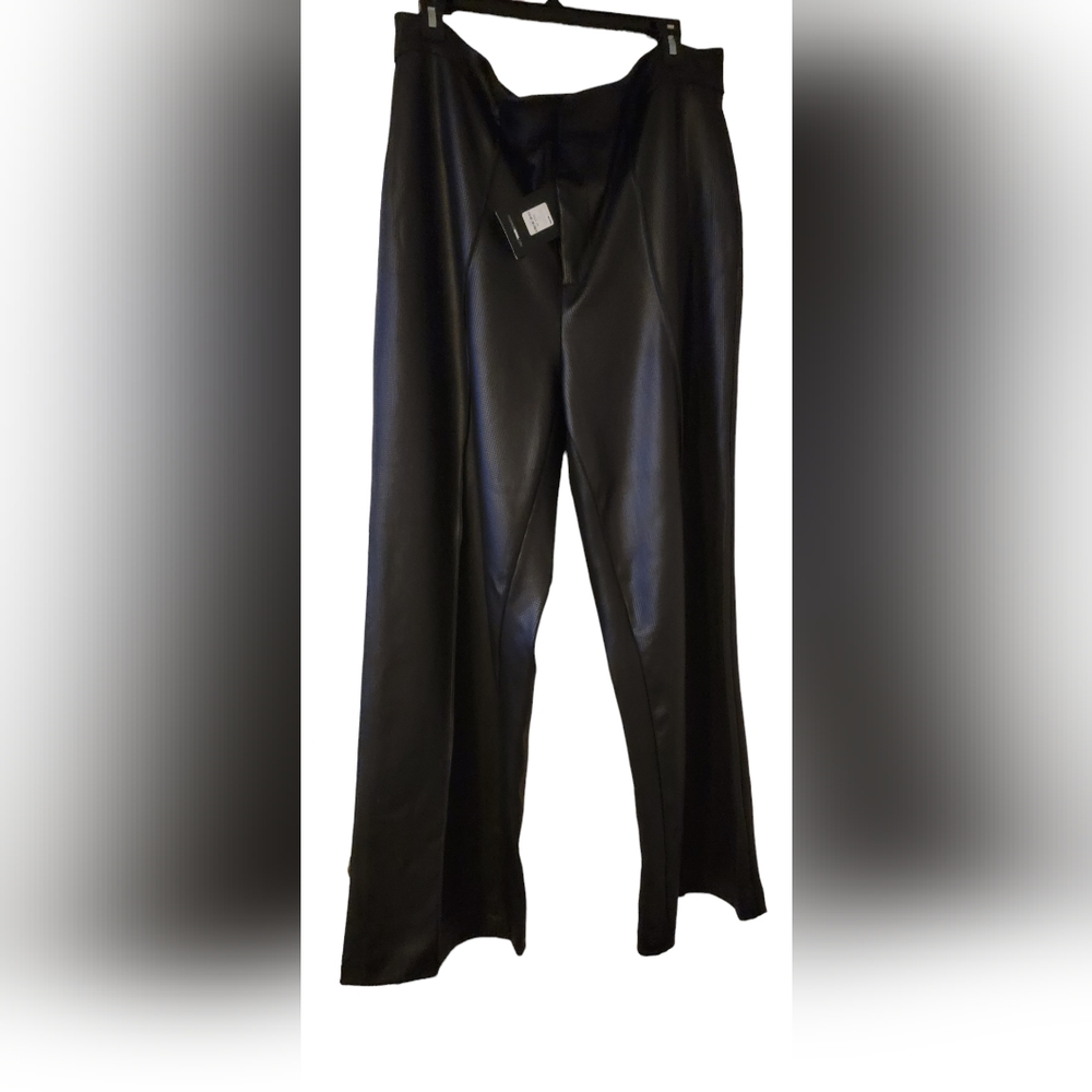 🆕️NWT Fashion Nova Good Time Tease Faux Leather Pants, 3X, Black